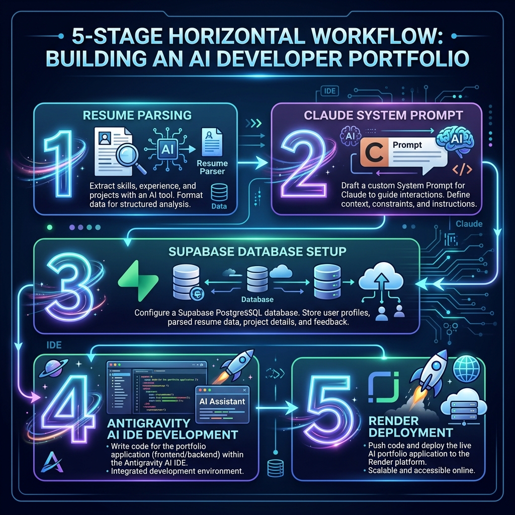 AI-Powered Developer Portfolio Workflow Infographic